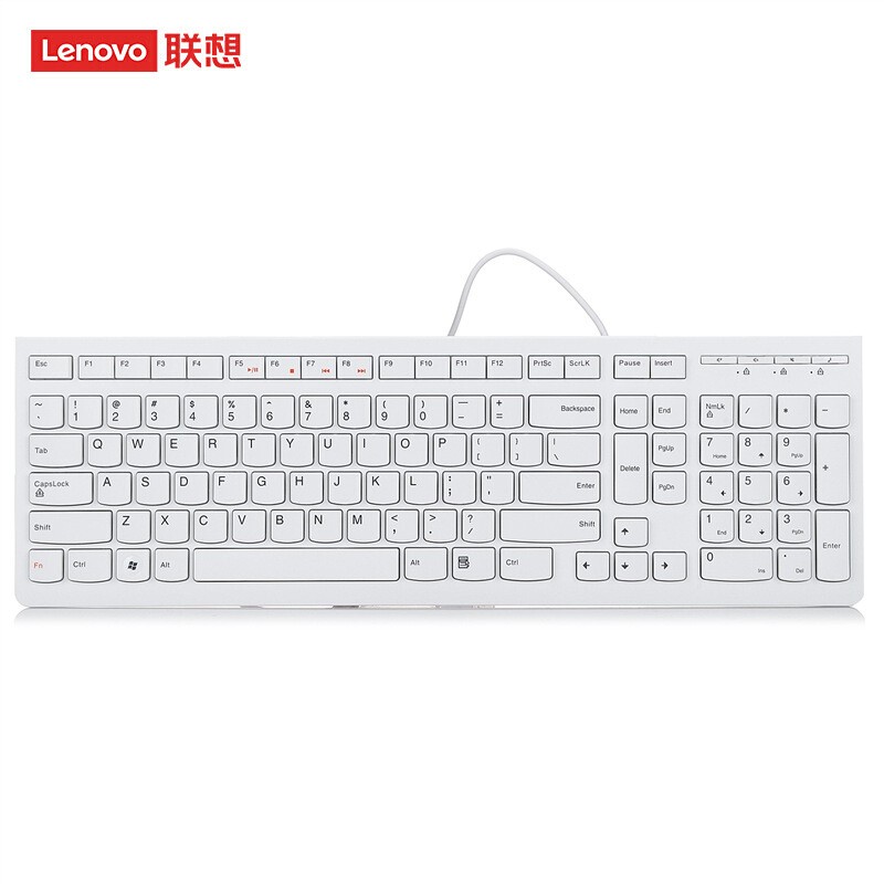 聯想（lenovo）鍵盤 有線鍵盤 辦公鍵盤 巧克力鍵盤 電腦鍵盤 筆記本鍵盤 K5819單鍵盤 白色